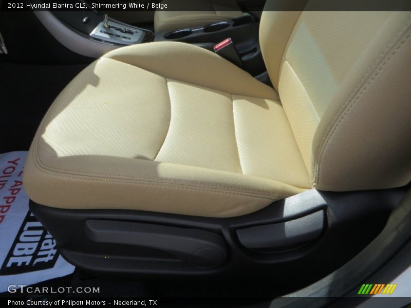 Shimmering White / Beige 2012 Hyundai Elantra GLS