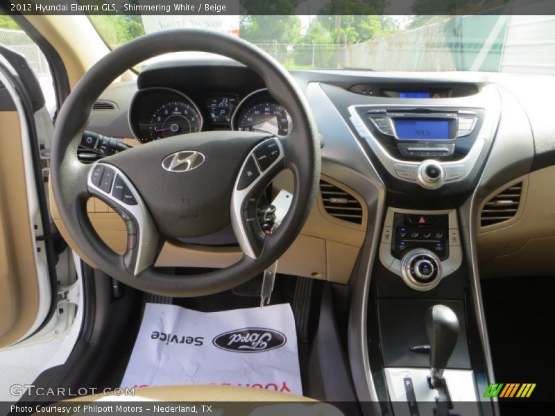 Shimmering White / Beige 2012 Hyundai Elantra GLS