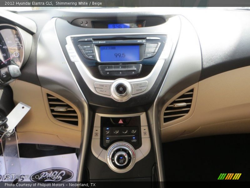 Shimmering White / Beige 2012 Hyundai Elantra GLS