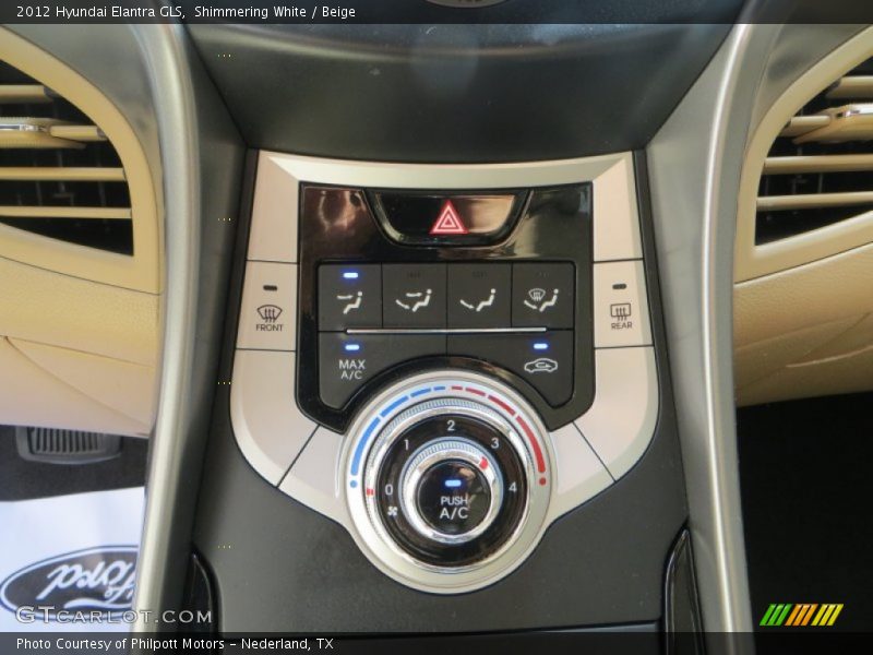 Shimmering White / Beige 2012 Hyundai Elantra GLS