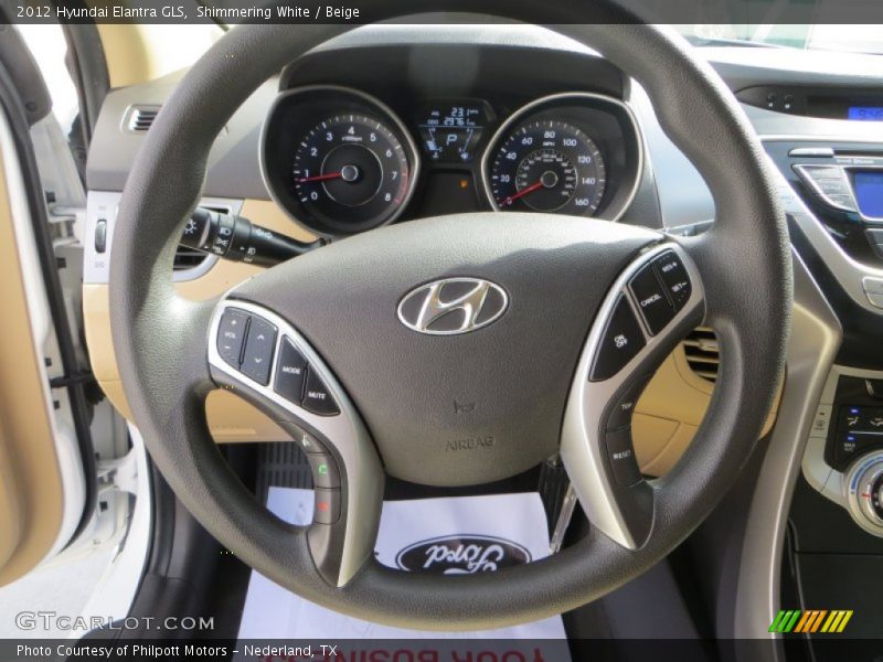 Shimmering White / Beige 2012 Hyundai Elantra GLS