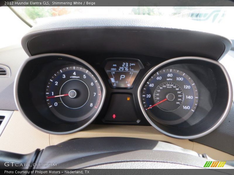 Shimmering White / Beige 2012 Hyundai Elantra GLS