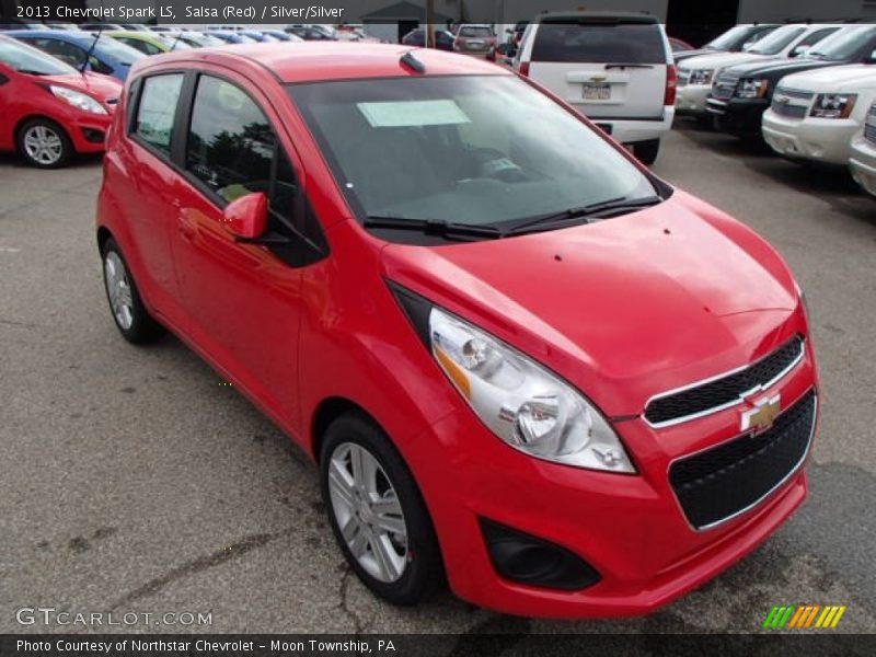 Salsa (Red) / Silver/Silver 2013 Chevrolet Spark LS