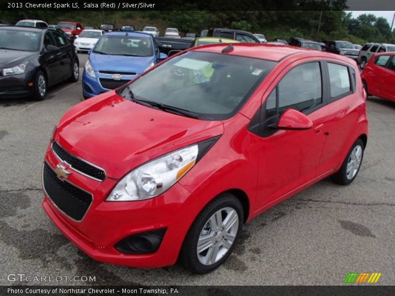 Salsa (Red) / Silver/Silver 2013 Chevrolet Spark LS
