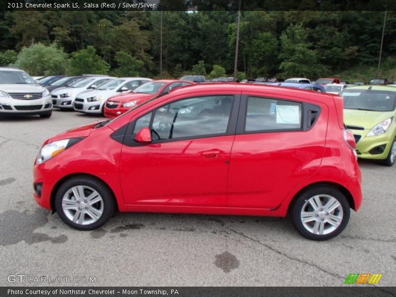 Salsa (Red) / Silver/Silver 2013 Chevrolet Spark LS