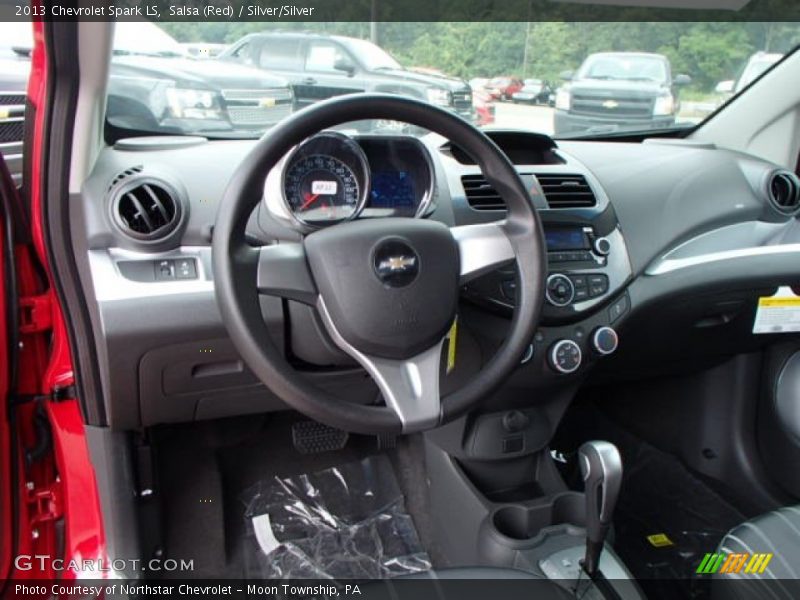 Salsa (Red) / Silver/Silver 2013 Chevrolet Spark LS