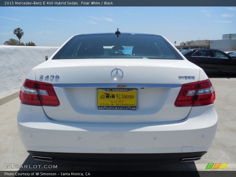 Polar White / Black 2013 Mercedes-Benz E 400 Hybrid Sedan