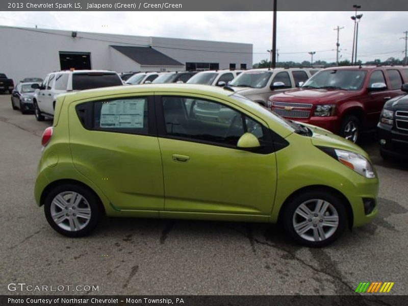 Jalapeno (Green) / Green/Green 2013 Chevrolet Spark LS