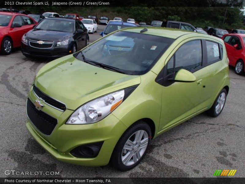 Jalapeno (Green) / Green/Green 2013 Chevrolet Spark LS