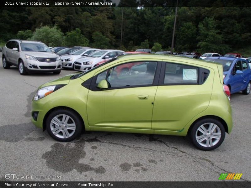 Jalapeno (Green) / Green/Green 2013 Chevrolet Spark LS