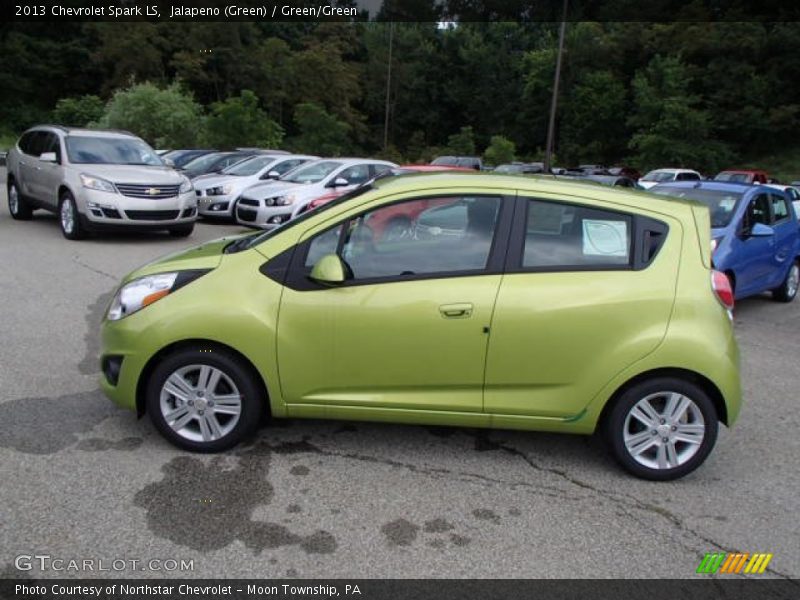 Jalapeno (Green) / Green/Green 2013 Chevrolet Spark LS