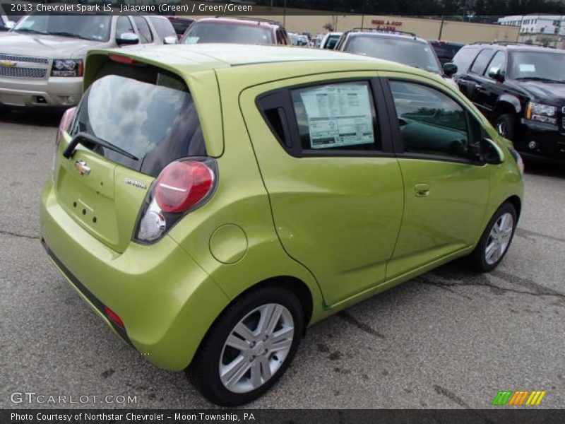 Jalapeno (Green) / Green/Green 2013 Chevrolet Spark LS