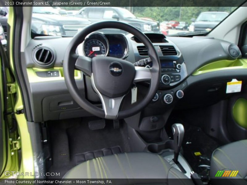Jalapeno (Green) / Green/Green 2013 Chevrolet Spark LS