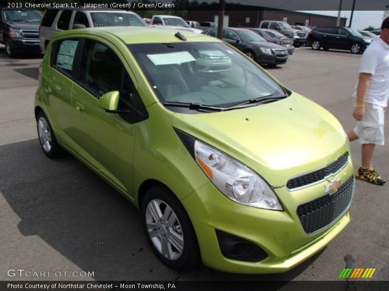 Jalapeno (Green) / Green/Green 2013 Chevrolet Spark LT