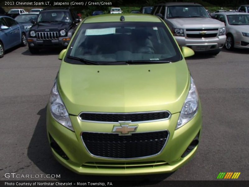 Jalapeno (Green) / Green/Green 2013 Chevrolet Spark LT