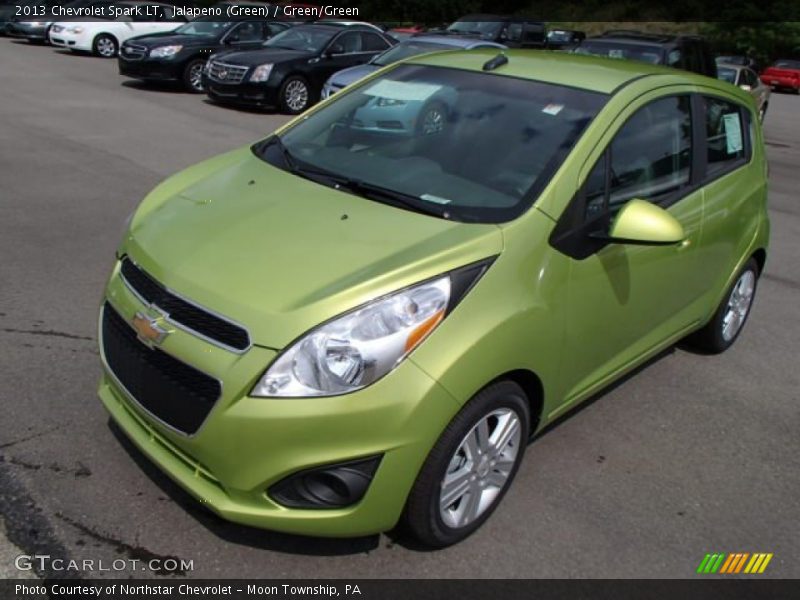 Jalapeno (Green) / Green/Green 2013 Chevrolet Spark LT
