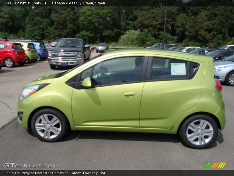 Jalapeno (Green) / Green/Green 2013 Chevrolet Spark LT