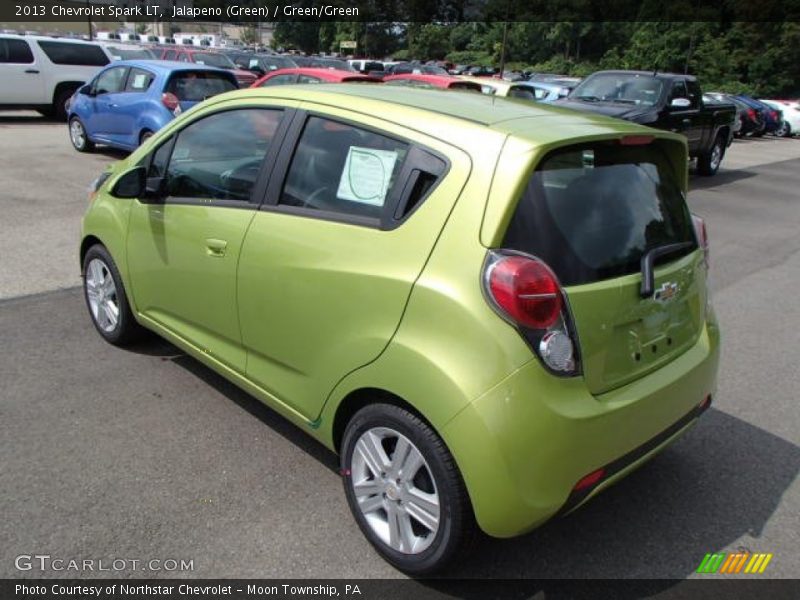Jalapeno (Green) / Green/Green 2013 Chevrolet Spark LT