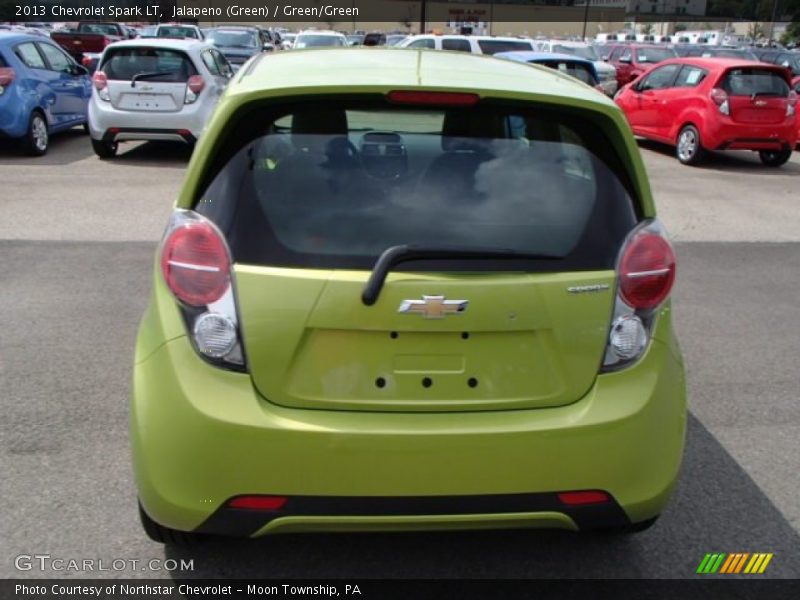 Jalapeno (Green) / Green/Green 2013 Chevrolet Spark LT