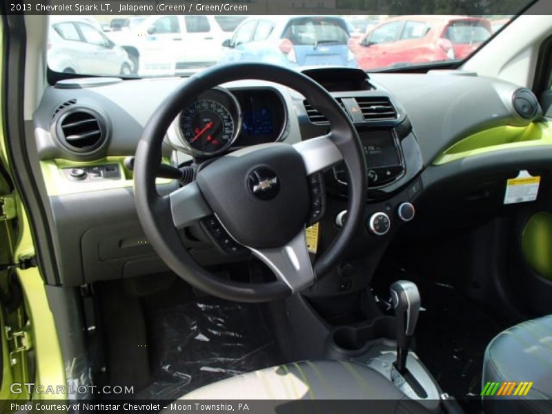 Jalapeno (Green) / Green/Green 2013 Chevrolet Spark LT