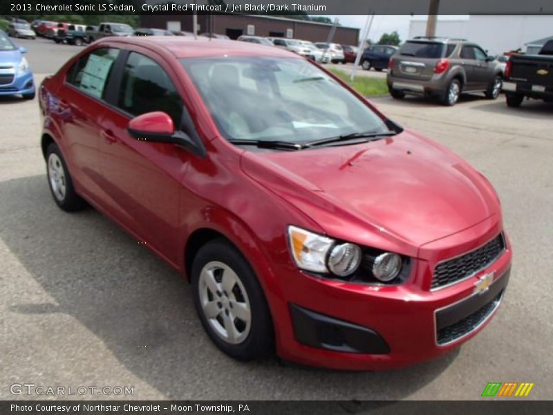Crystal Red Tintcoat / Jet Black/Dark Titanium 2013 Chevrolet Sonic LS Sedan