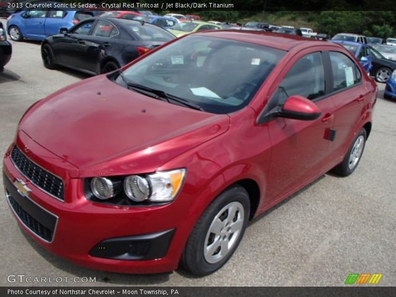 Crystal Red Tintcoat / Jet Black/Dark Titanium 2013 Chevrolet Sonic LS Sedan