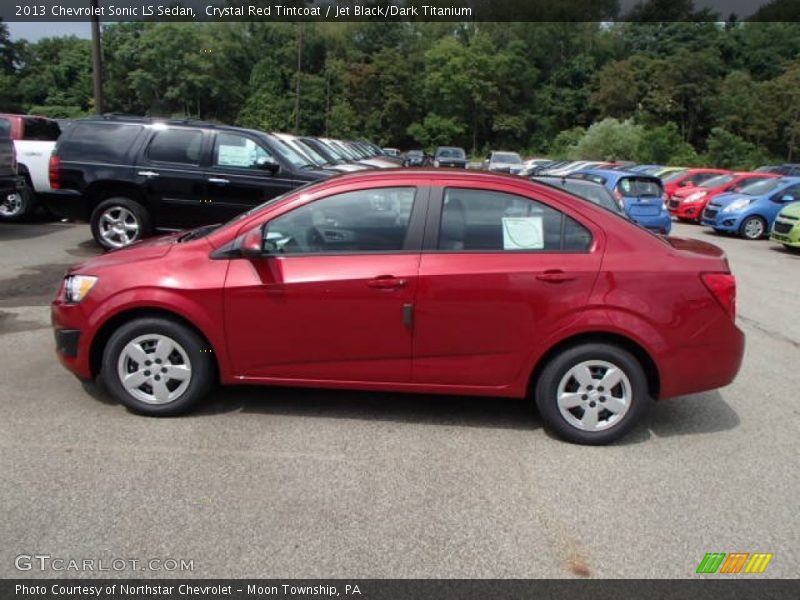 Crystal Red Tintcoat / Jet Black/Dark Titanium 2013 Chevrolet Sonic LS Sedan