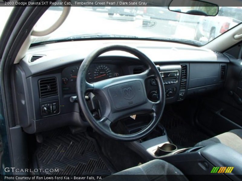 Timberline Green Pearl / Dark Slate Gray 2003 Dodge Dakota SXT Regular Cab