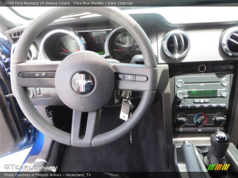 Vista Blue Metallic / Dark Charcoal 2008 Ford Mustang V6 Deluxe Coupe