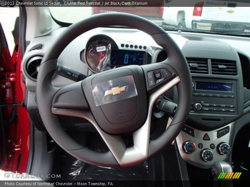 Crystal Red Tintcoat / Jet Black/Dark Titanium 2013 Chevrolet Sonic LS Sedan