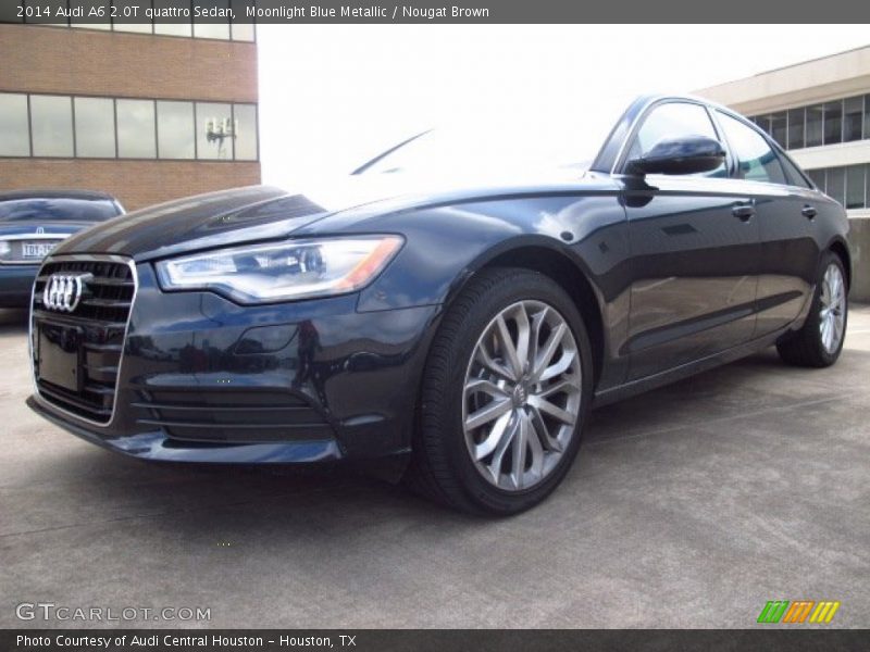 Moonlight Blue Metallic / Nougat Brown 2014 Audi A6 2.0T quattro Sedan