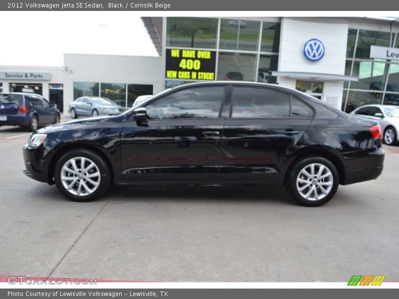 Black / Cornsilk Beige 2012 Volkswagen Jetta SE Sedan