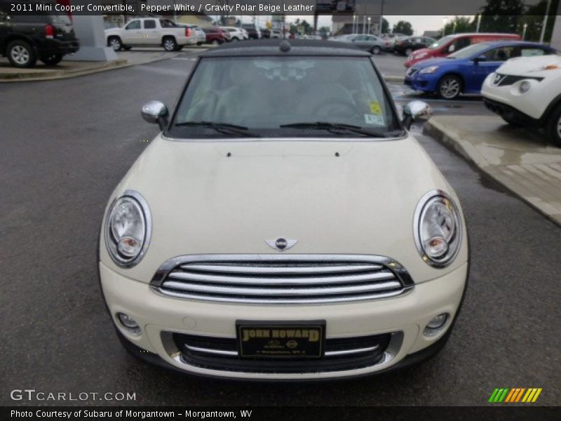 Pepper White / Gravity Polar Beige Leather 2011 Mini Cooper Convertible