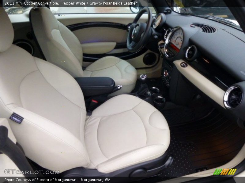 Pepper White / Gravity Polar Beige Leather 2011 Mini Cooper Convertible