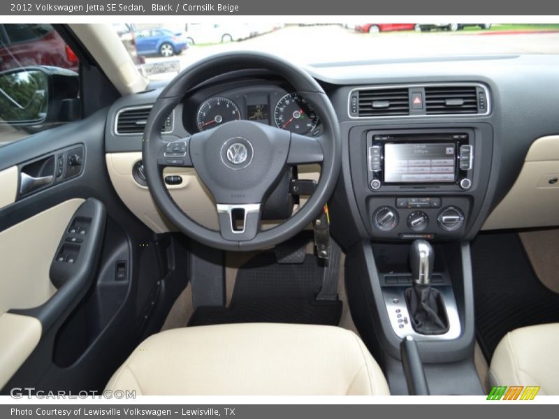 Black / Cornsilk Beige 2012 Volkswagen Jetta SE Sedan