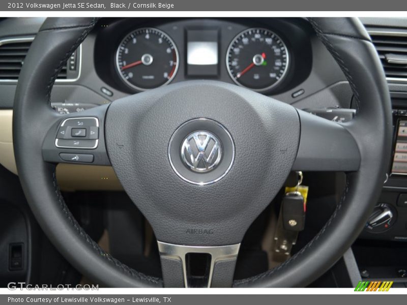Black / Cornsilk Beige 2012 Volkswagen Jetta SE Sedan