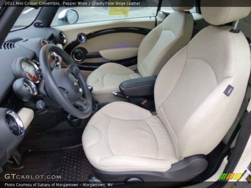 Pepper White / Gravity Polar Beige Leather 2011 Mini Cooper Convertible