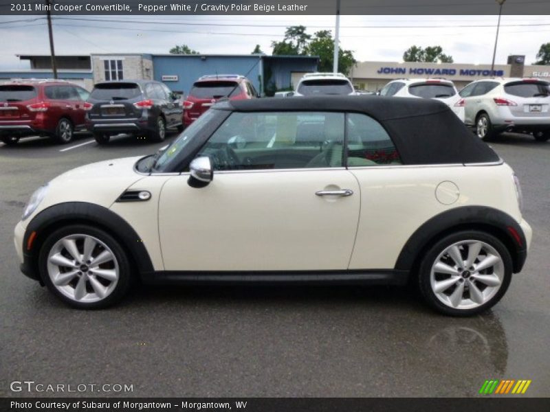 Pepper White / Gravity Polar Beige Leather 2011 Mini Cooper Convertible
