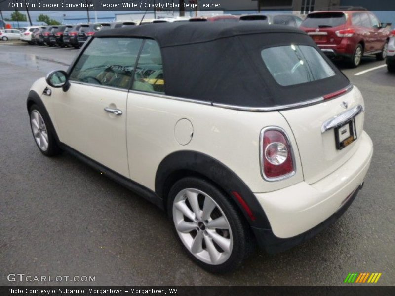 Pepper White / Gravity Polar Beige Leather 2011 Mini Cooper Convertible