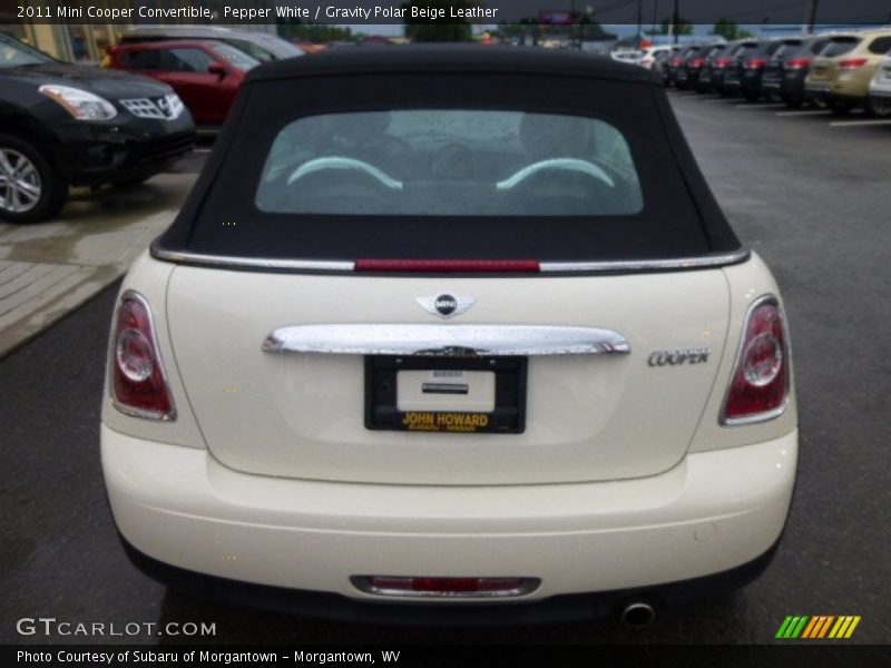 Pepper White / Gravity Polar Beige Leather 2011 Mini Cooper Convertible