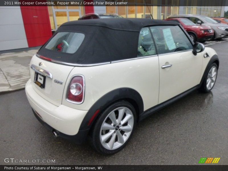 Pepper White / Gravity Polar Beige Leather 2011 Mini Cooper Convertible