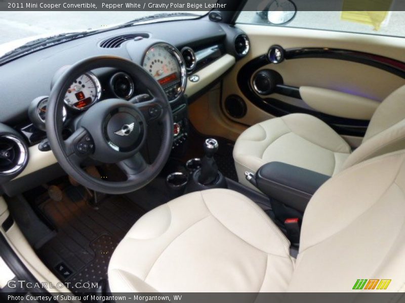 Pepper White / Gravity Polar Beige Leather 2011 Mini Cooper Convertible
