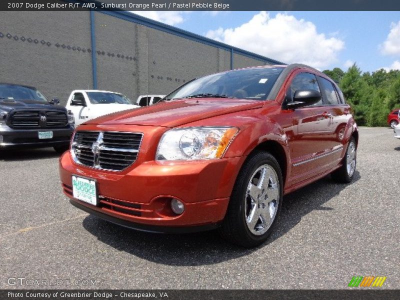 Sunburst Orange Pearl / Pastel Pebble Beige 2007 Dodge Caliber R/T AWD