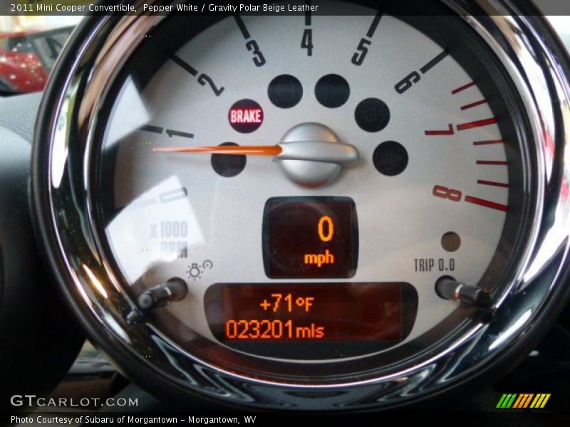 Pepper White / Gravity Polar Beige Leather 2011 Mini Cooper Convertible