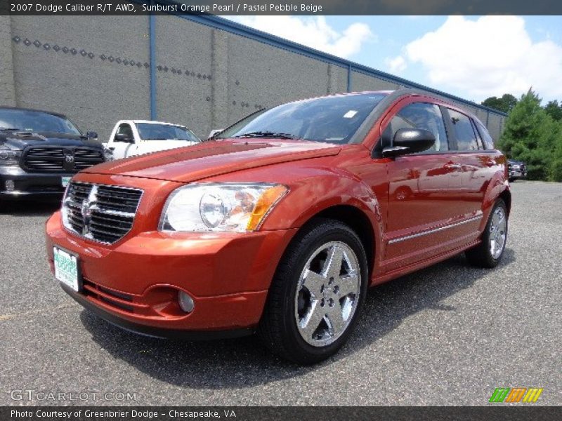 Sunburst Orange Pearl / Pastel Pebble Beige 2007 Dodge Caliber R/T AWD