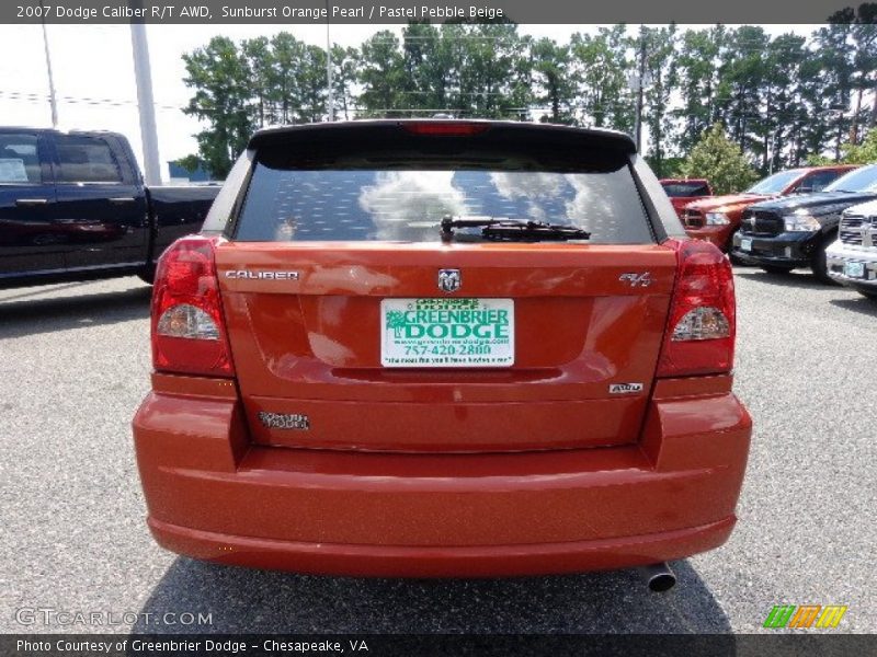 Sunburst Orange Pearl / Pastel Pebble Beige 2007 Dodge Caliber R/T AWD