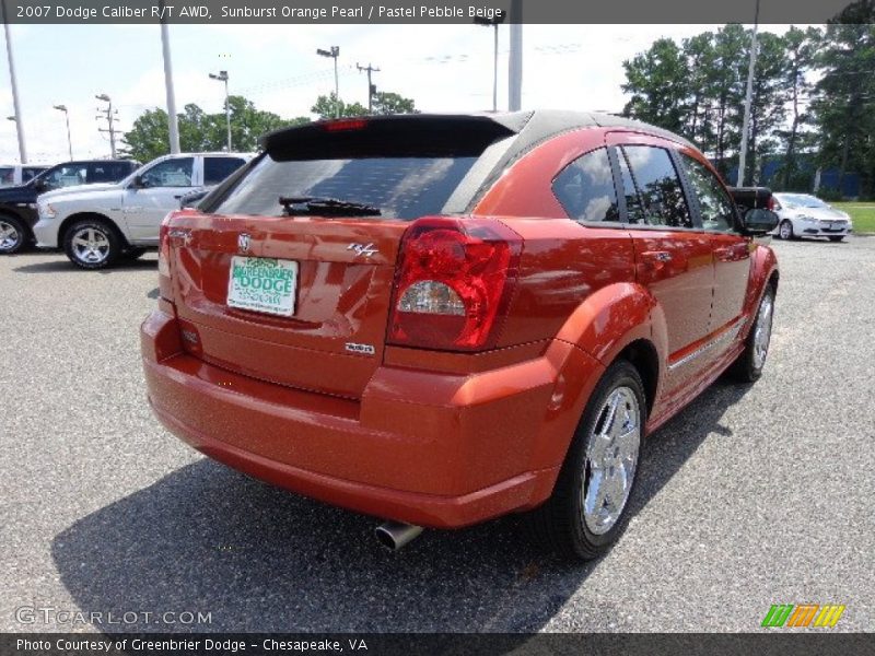 Sunburst Orange Pearl / Pastel Pebble Beige 2007 Dodge Caliber R/T AWD