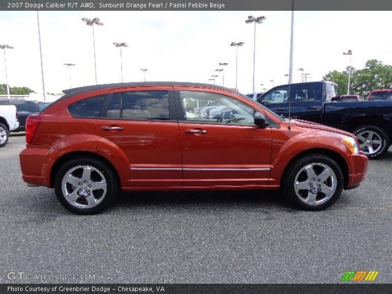 Sunburst Orange Pearl / Pastel Pebble Beige 2007 Dodge Caliber R/T AWD