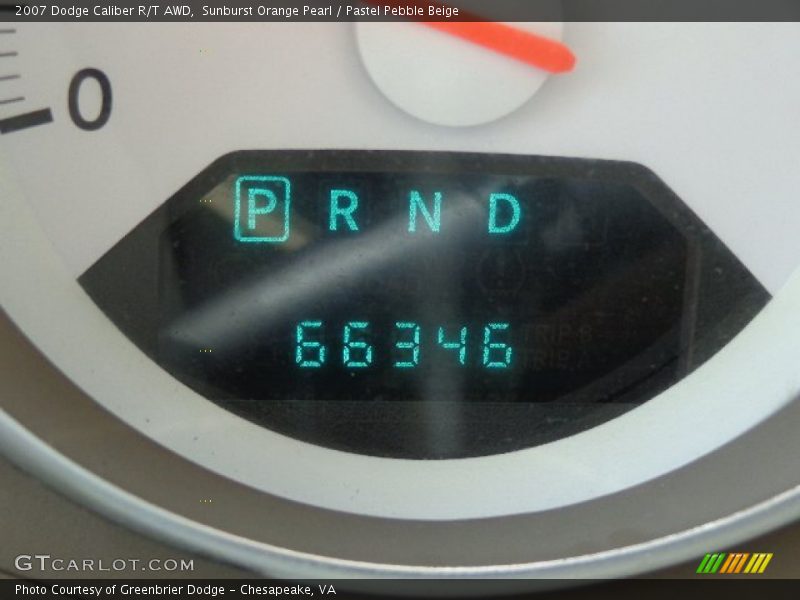 Sunburst Orange Pearl / Pastel Pebble Beige 2007 Dodge Caliber R/T AWD