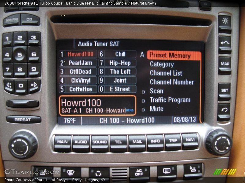 Controls of 2008 911 Turbo Coupe